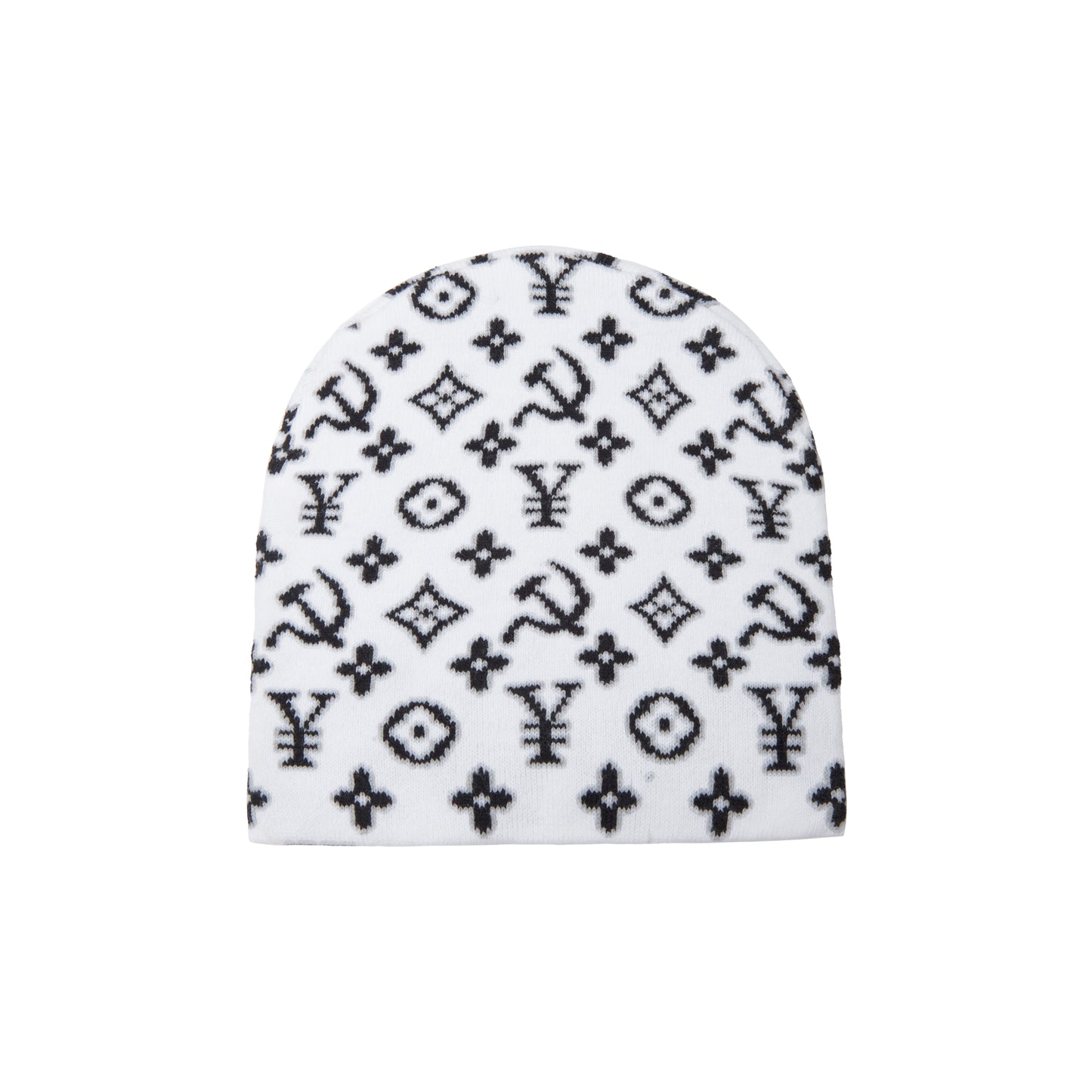 "L¥ MONOGRAM" Knit Beanie (White)