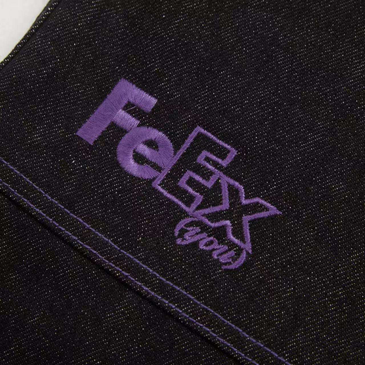"SMOKING CHILLS" Raw Denim Jeans (Black)
