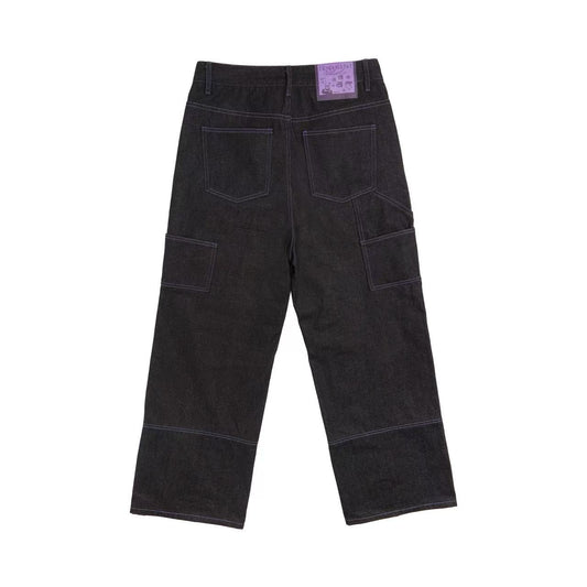 "SMOKING CHILLS" Raw Denim Jeans (Black)