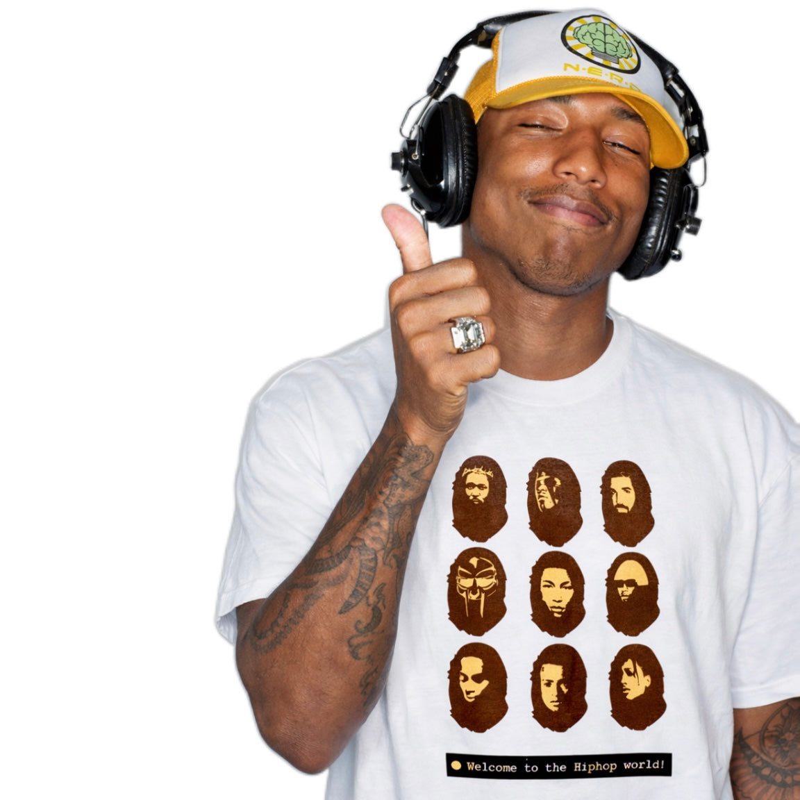 "HIPHOP WORLD" TEE (White)
